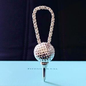 EXTREMELY RARE Vintage 1980s Tiffany & Co. Golf Ball and Tee Silver Key Ring